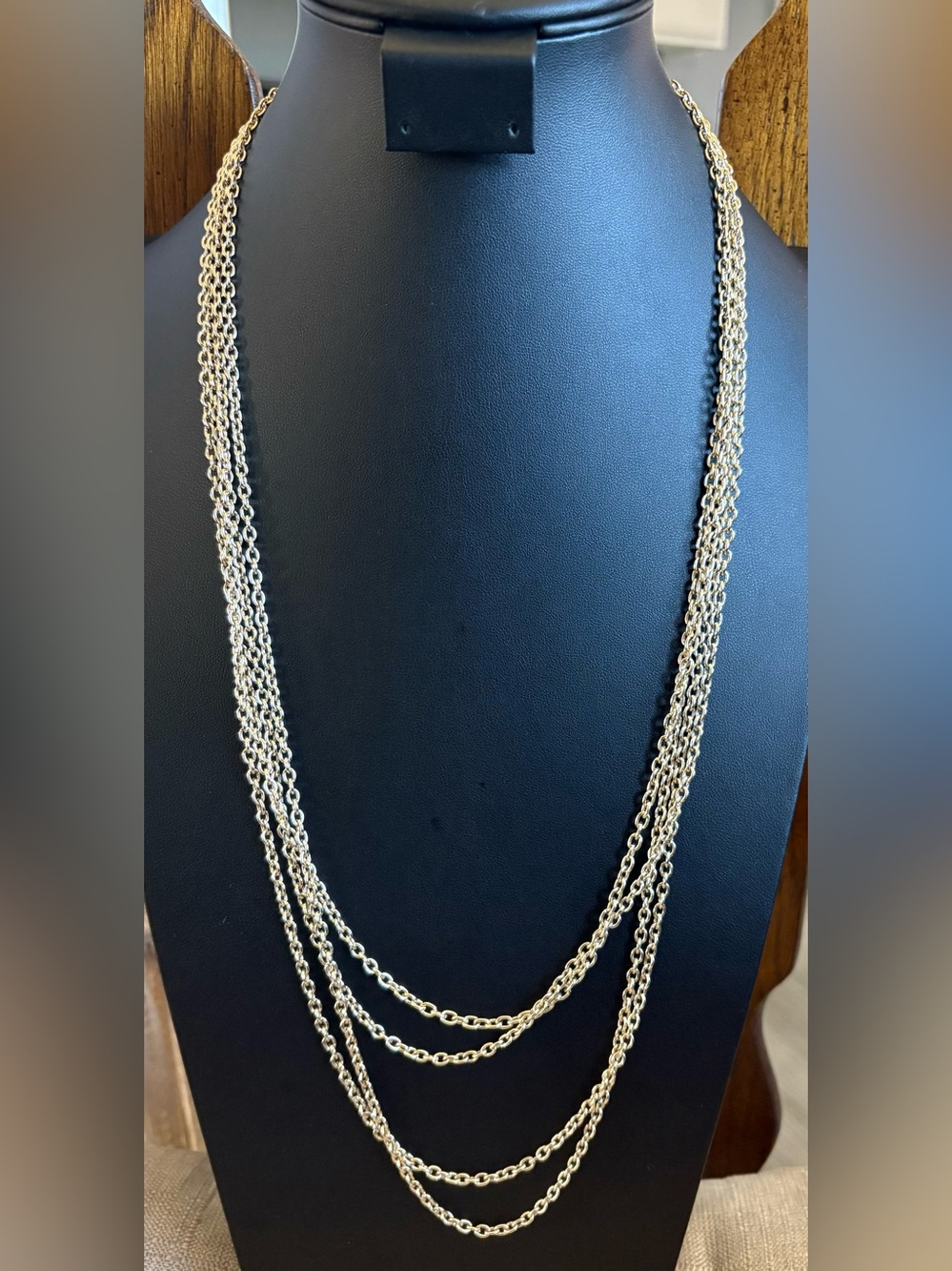 Vintage Crown Trifari 120” Silver Tone Chain Necklace | Extra Long | Triple Wrap